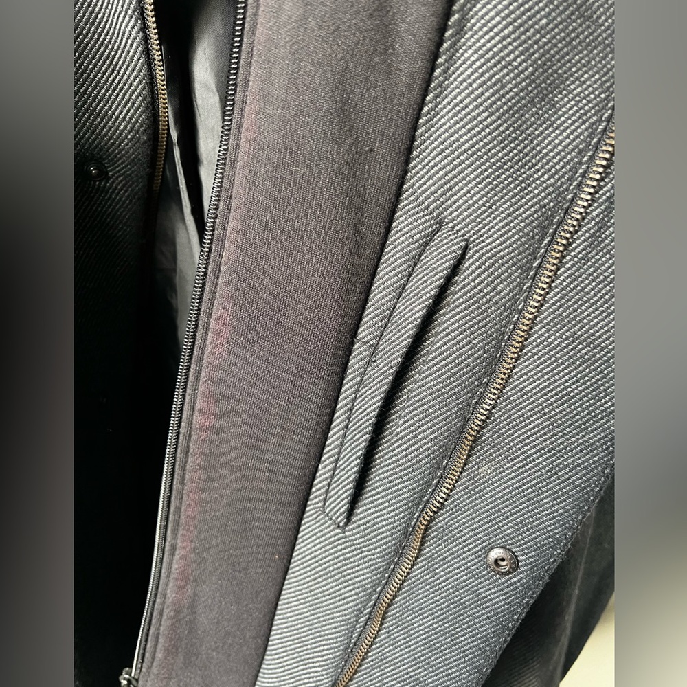 ZARA Classic Wool Cotton Blend Coat Jacket Gray Preppy Academia Luxury Fall L - Picture 6 of 11